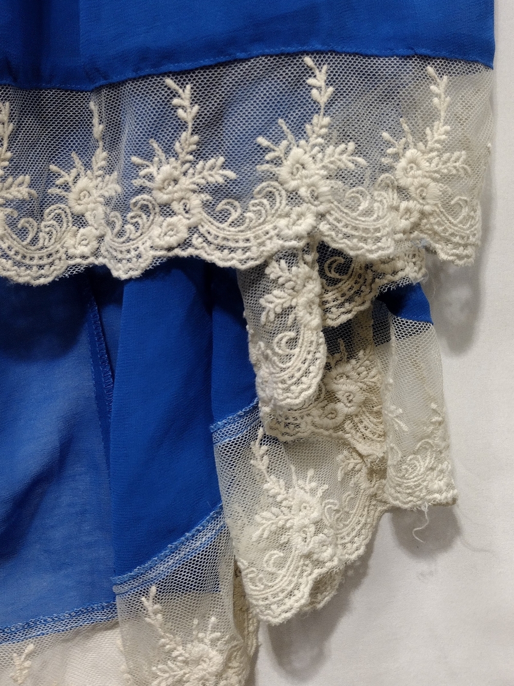Ark & Co. Halter Dress with Lace Trim Womens L Blue Coastal Feminine Romance - Picture 4 of 10